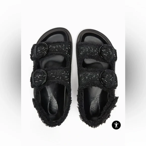 Zara Black Buckle Sandals - Picture 15 of 16